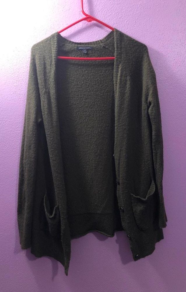american eagle green cardigan