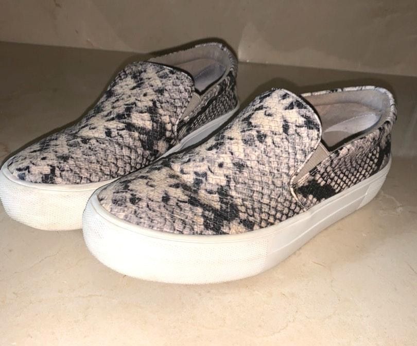 steve madden snakeskin slip on shoes