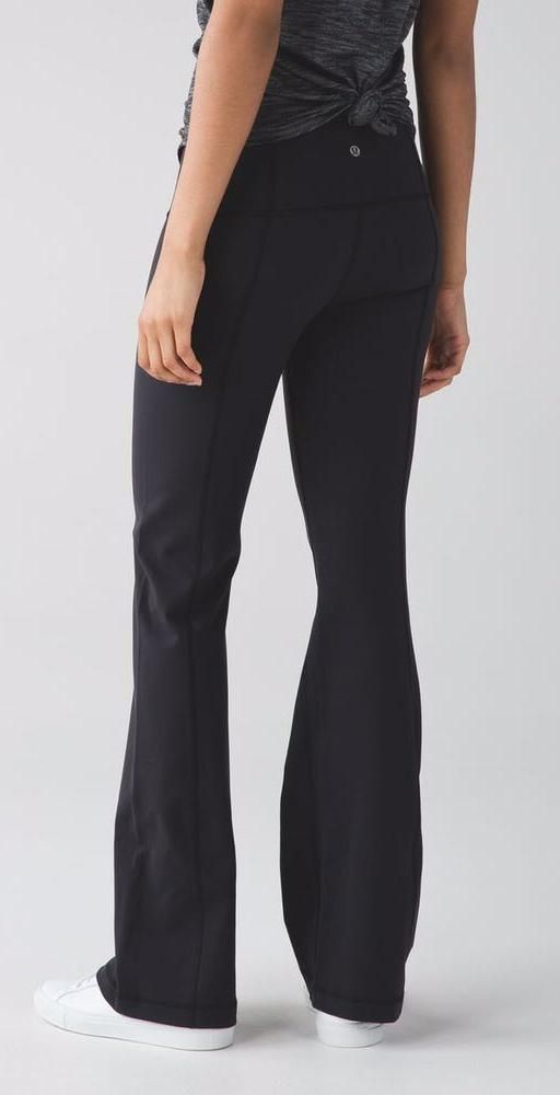 black lulu flare pants