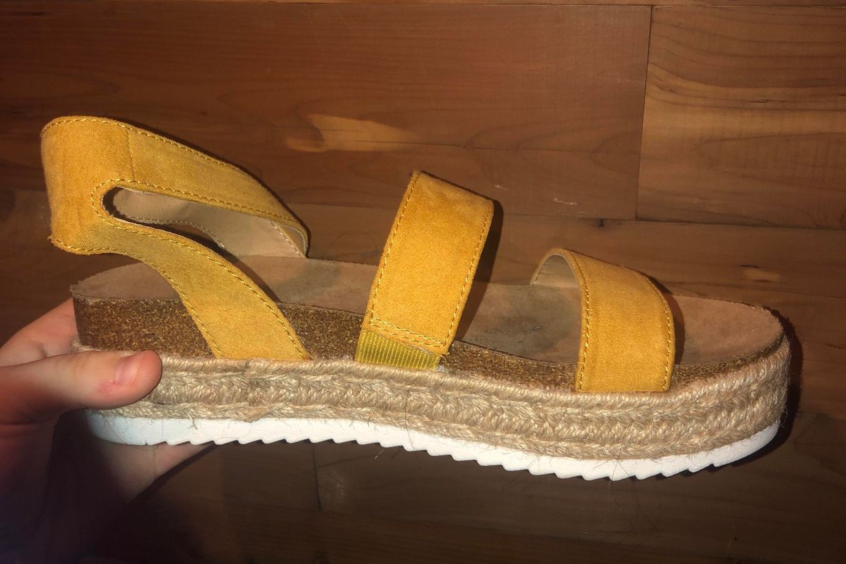 yellow platform sandals