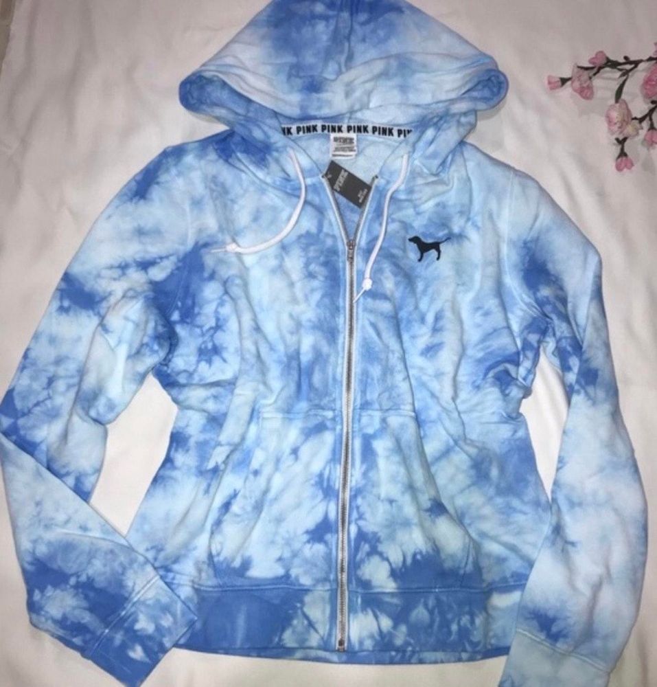 pink tie dye hoodie victoria secret