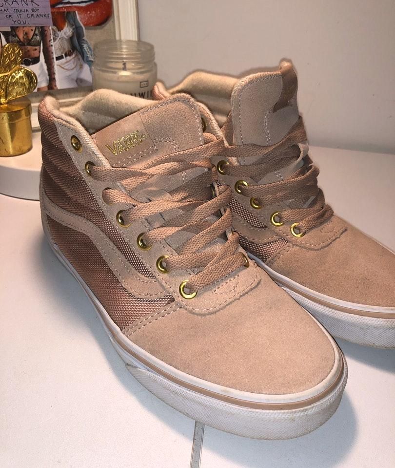 vans rose gold high tops