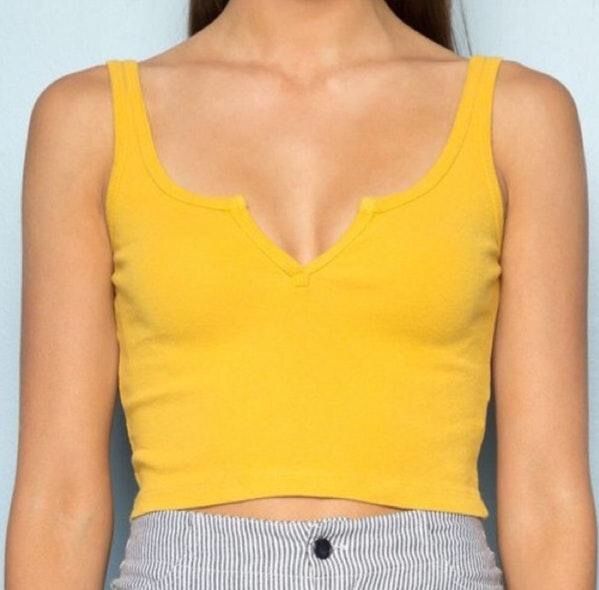brandy melville yellow crop top