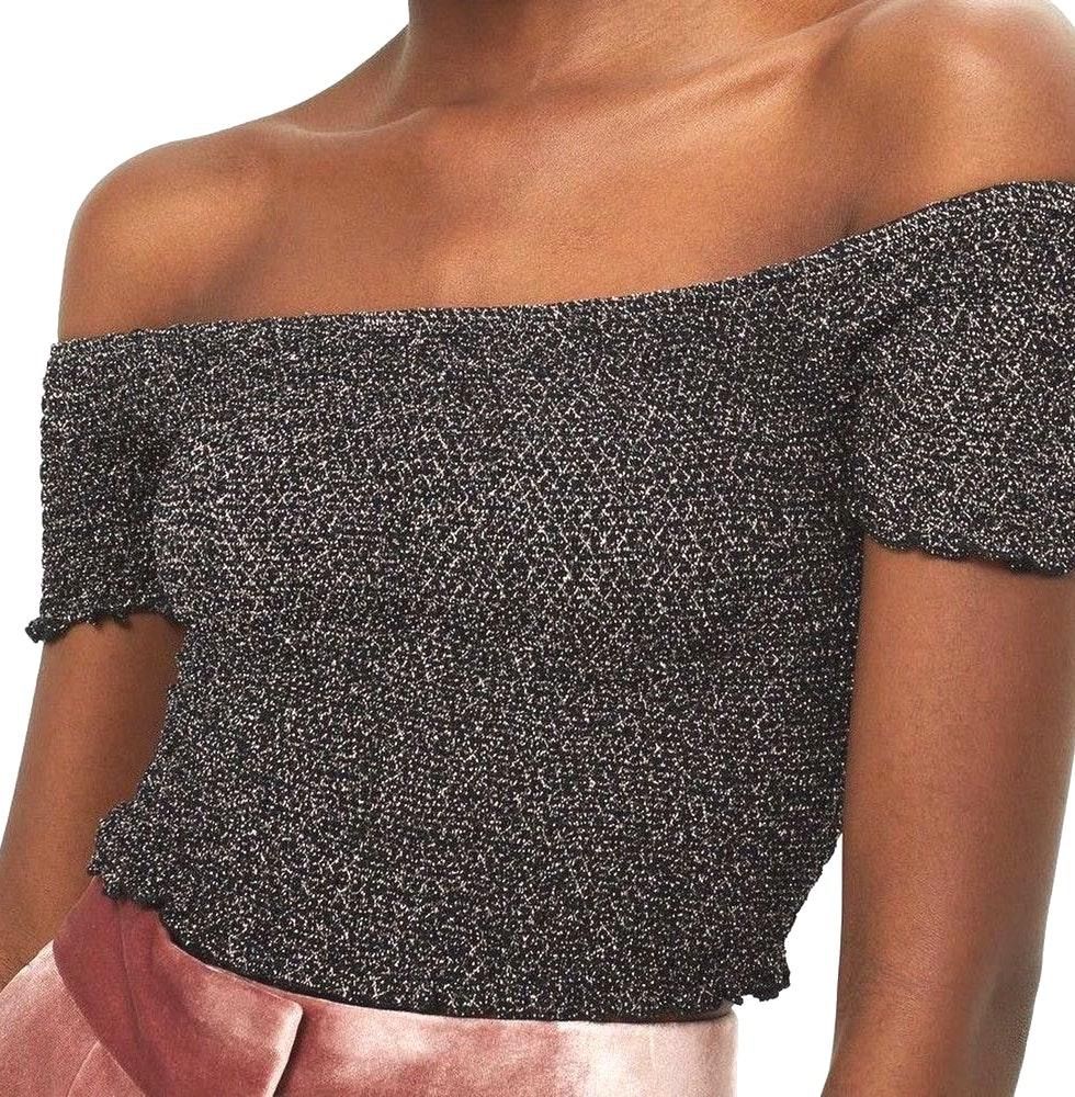 glitter off the shoulder top