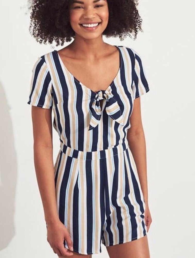 hollister striped romper