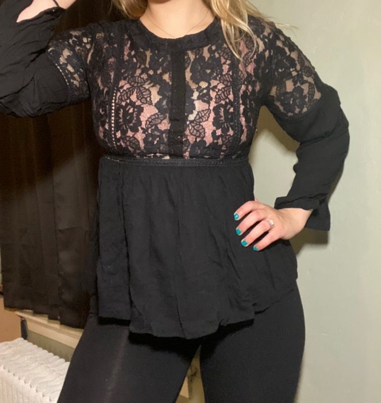 black lace babydoll top