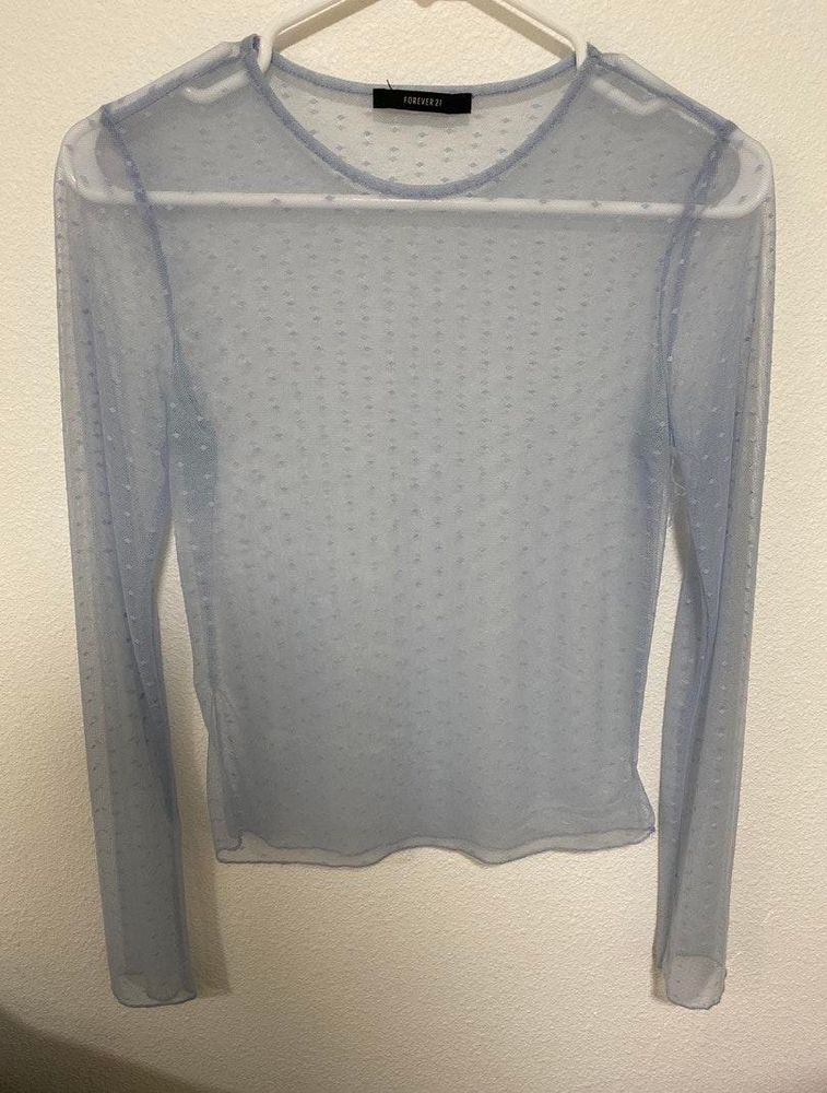 forever 21 white mesh top