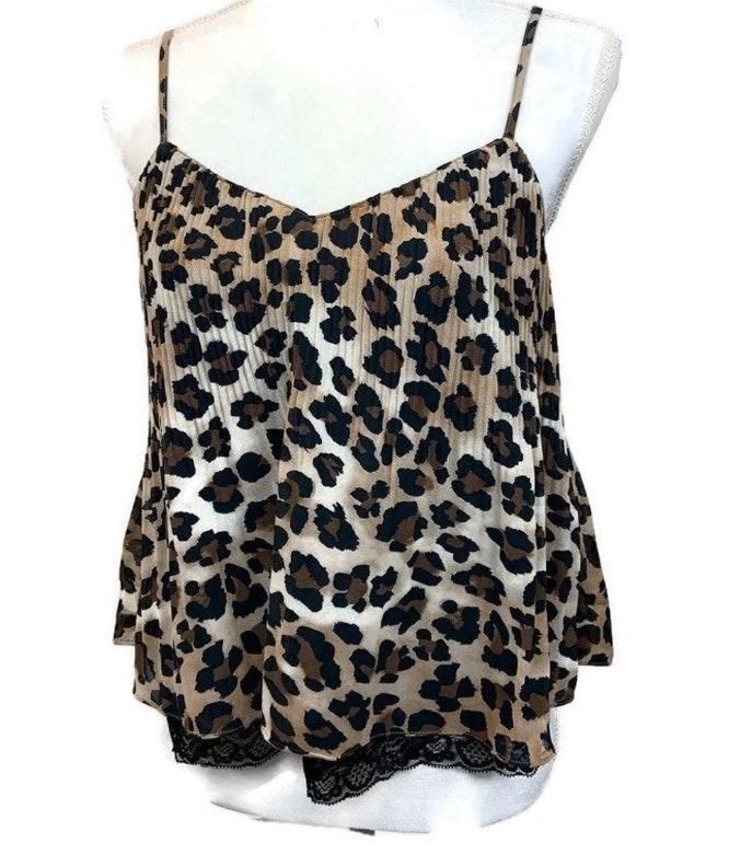 Lush Clothing Lush Animal Print Pleated Tank S Curtsy