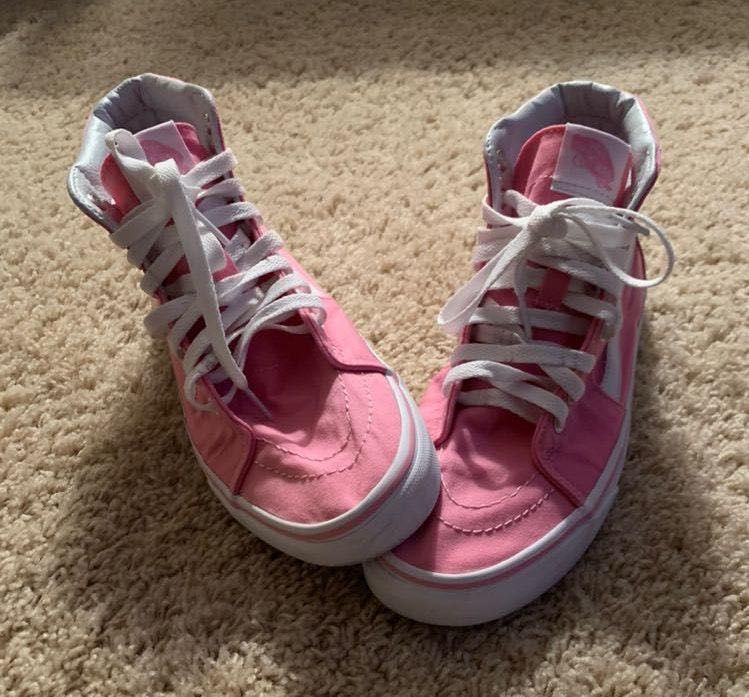 all pink vans high tops