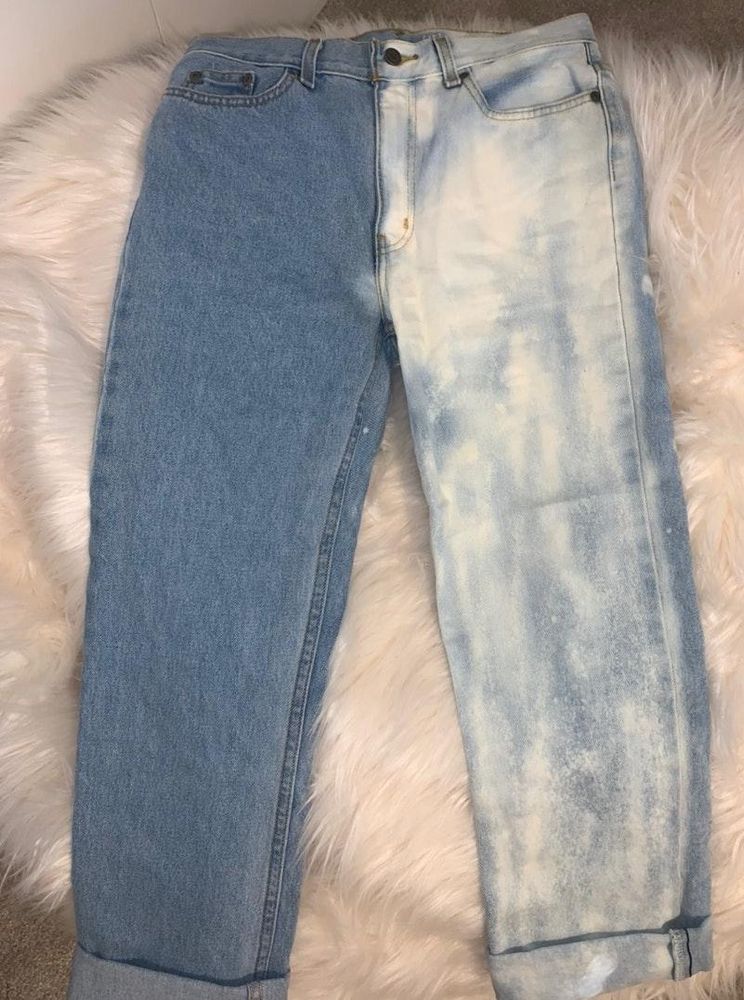 half bleached jeans black