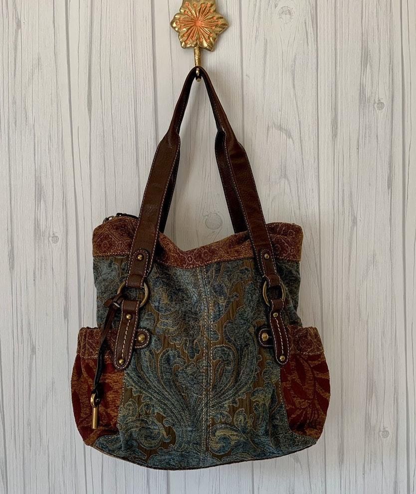 fossil tapestry bag