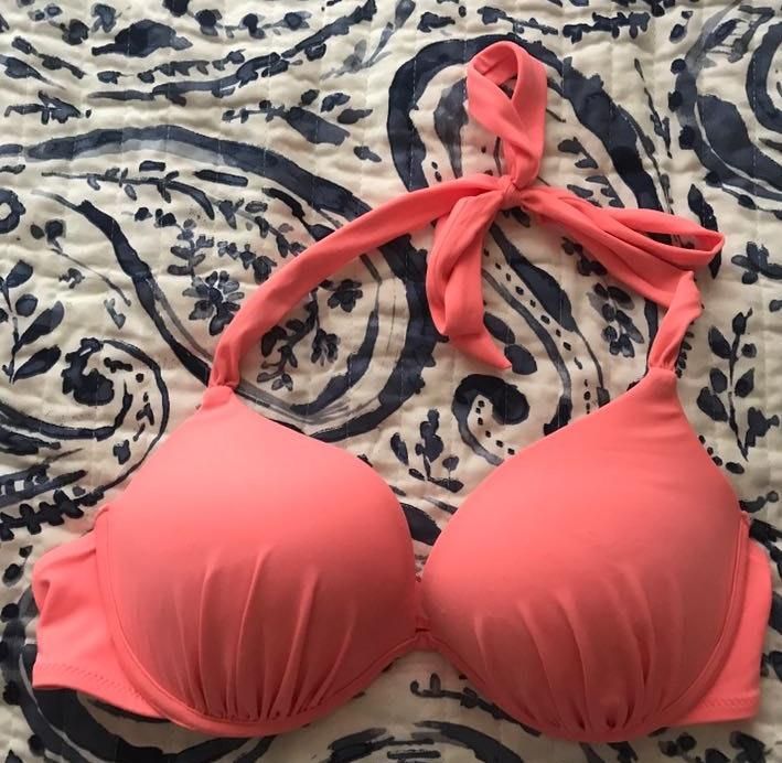 coral push up bikini