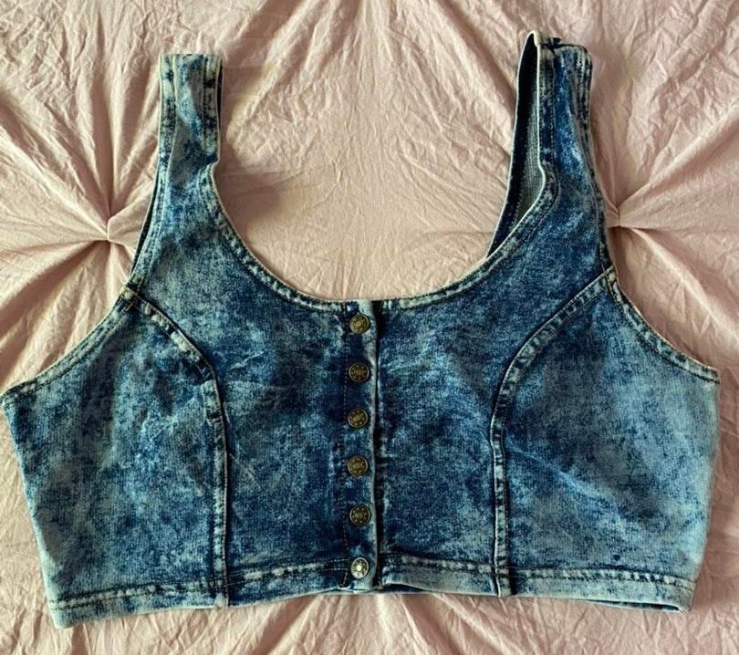 denim bustier top forever 21