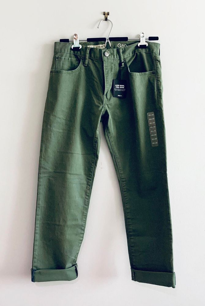 olive green straight leg jeans
