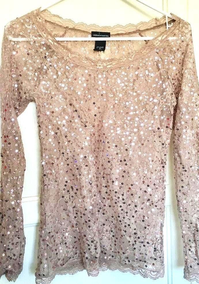 lilac sequin top