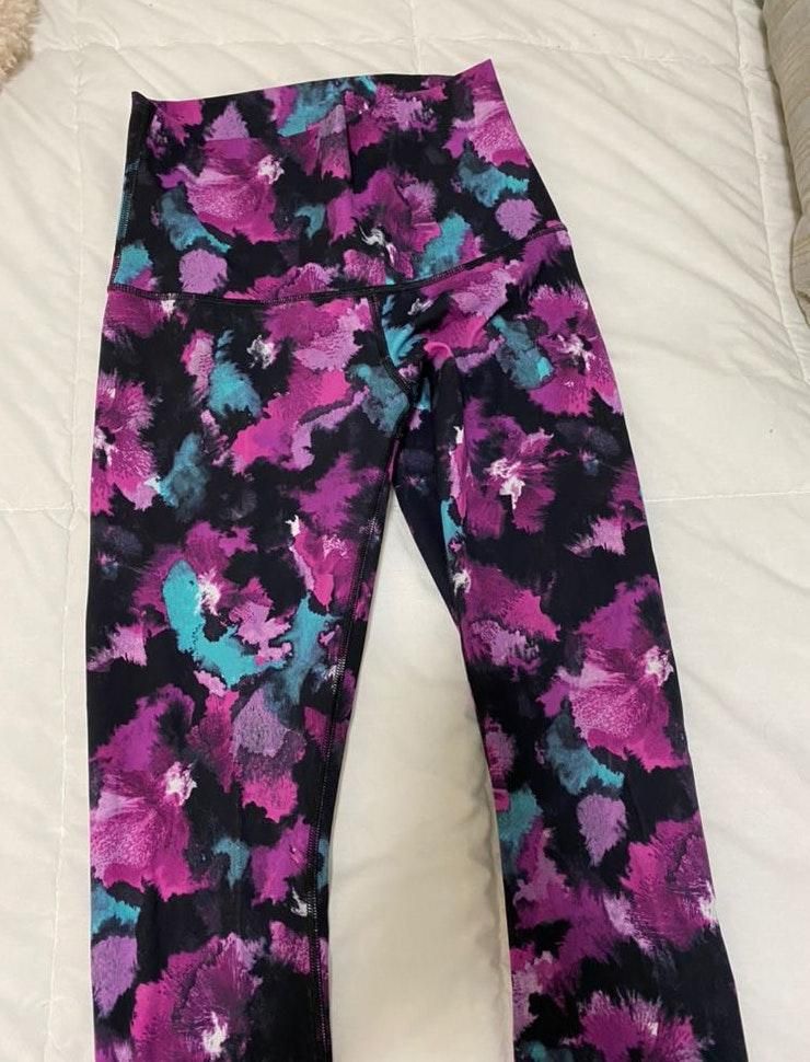 lululemon purple floral leggings