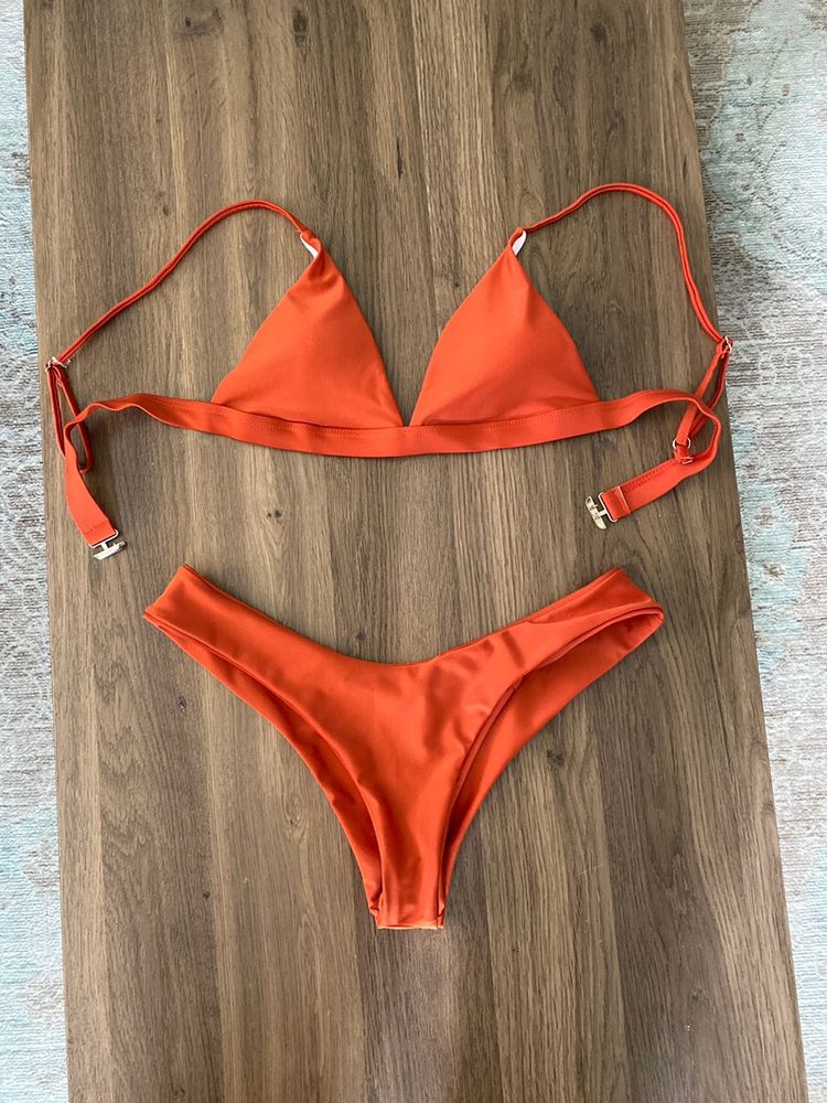 burnt orange bathing suit
