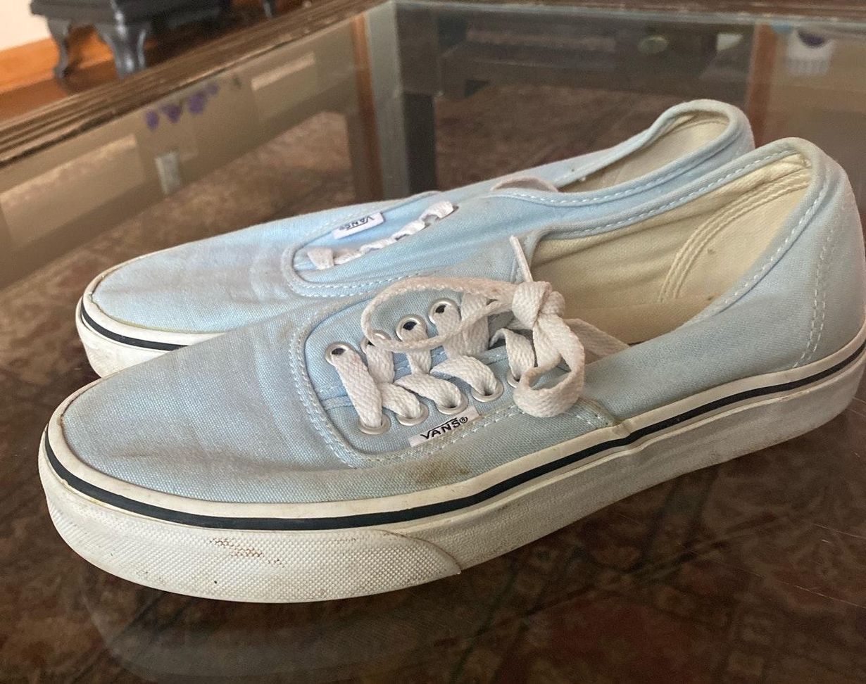 light blue low top vans