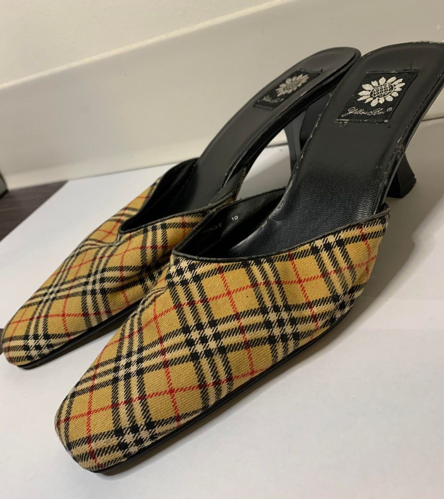 yellow plaid shoes