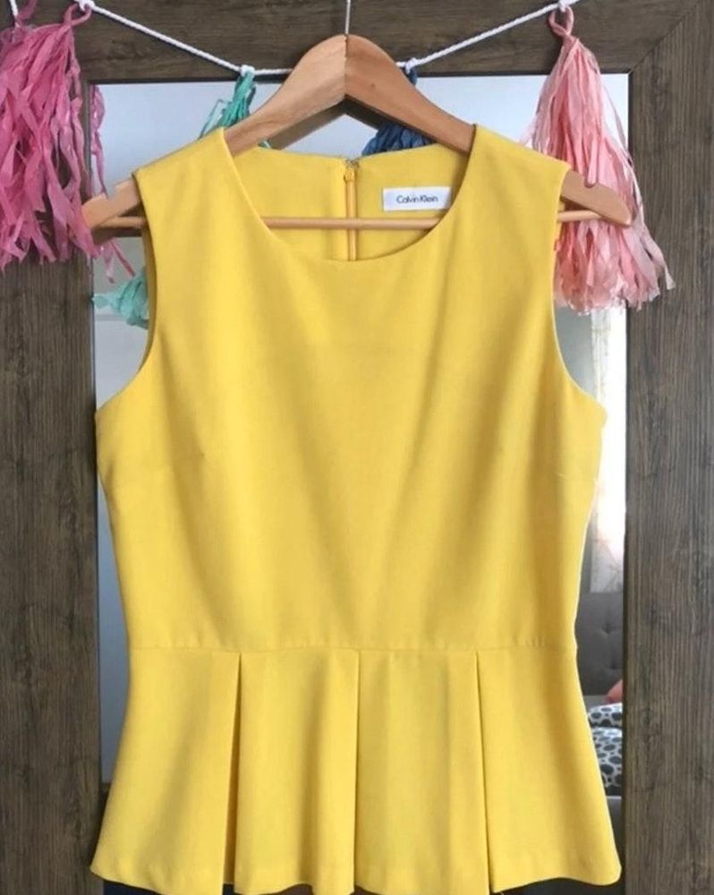 yellow calvin klein top