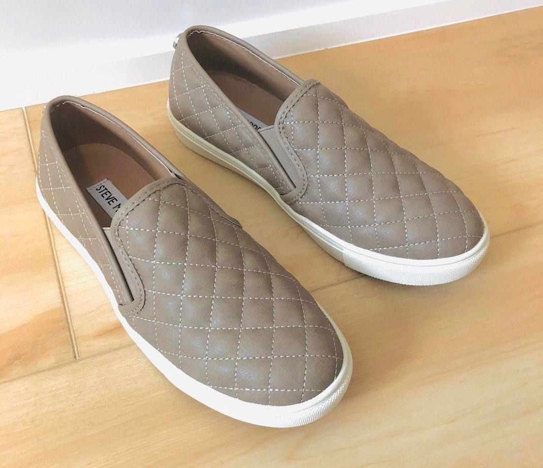 steve madden slip ons tan