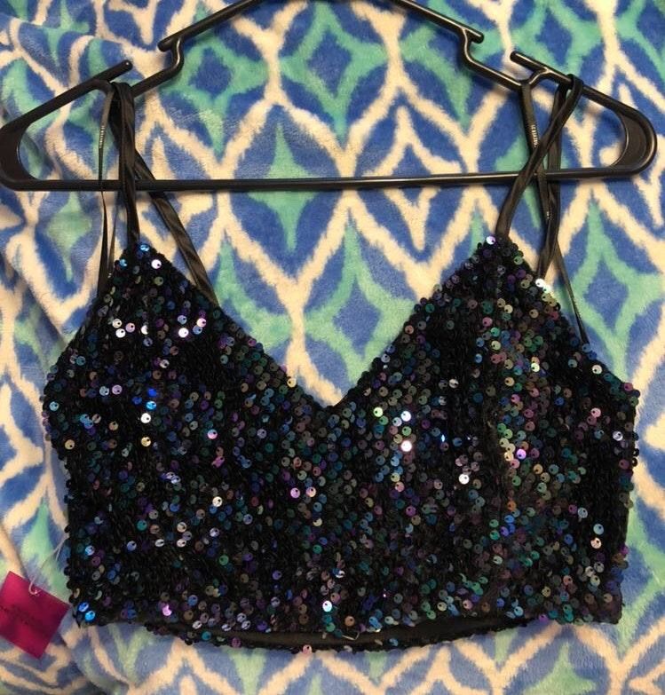 forever 21 sequin crop top