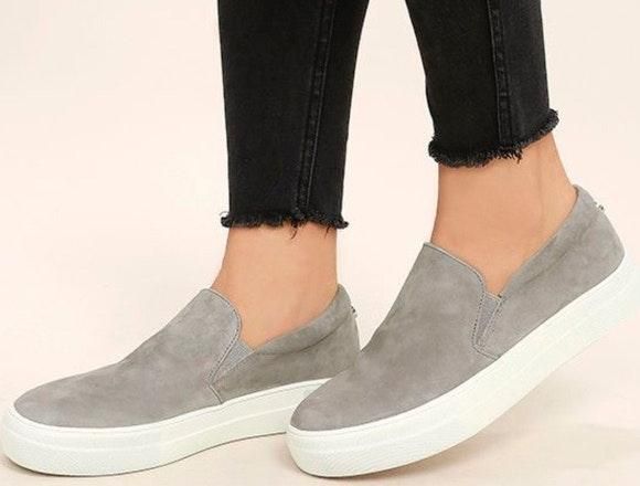 steve madden gray slip ons