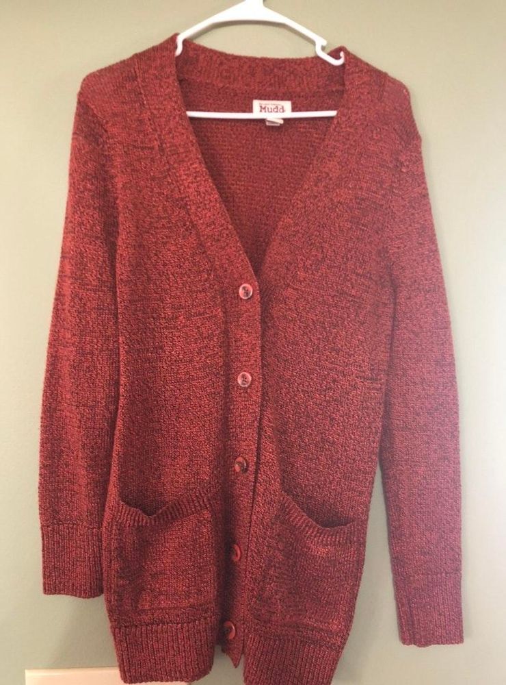 burnt orange knit cardigan