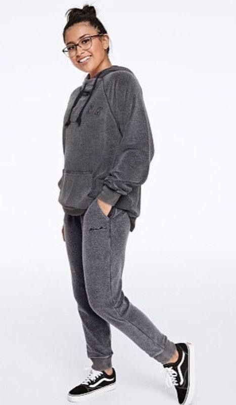 victoria secret pink grey joggers