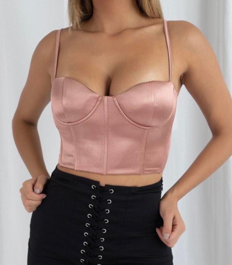 gold bustier crop top