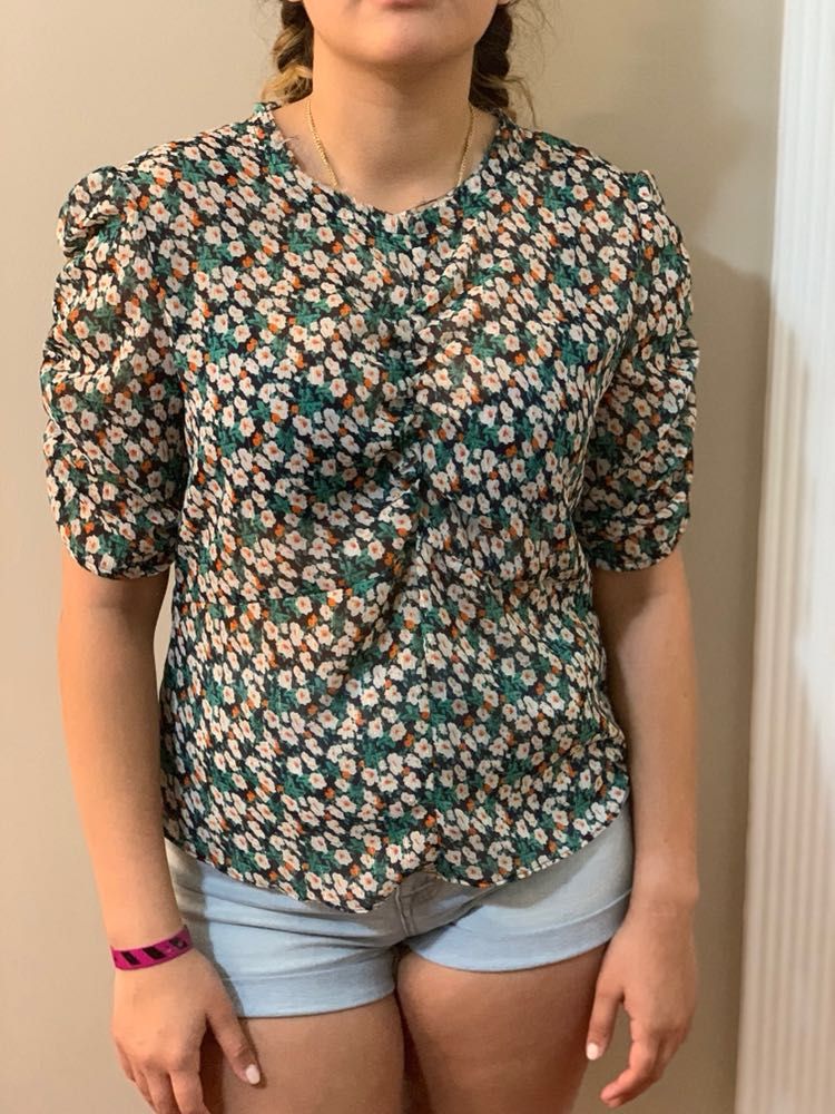 urban outfitters sheer floral top