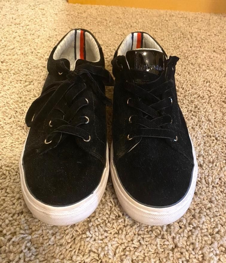 tommy hilfiger velvet sneakers