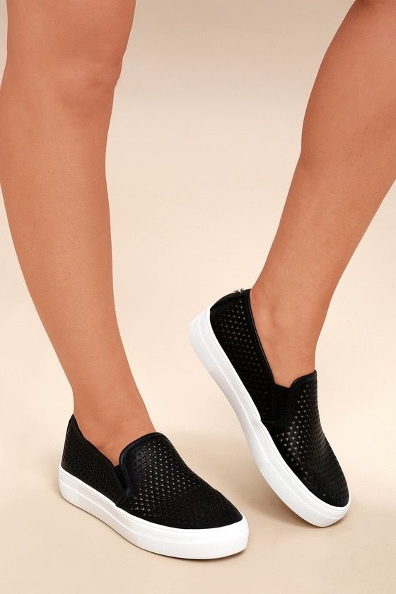 steve madden perforated slip on sneakers