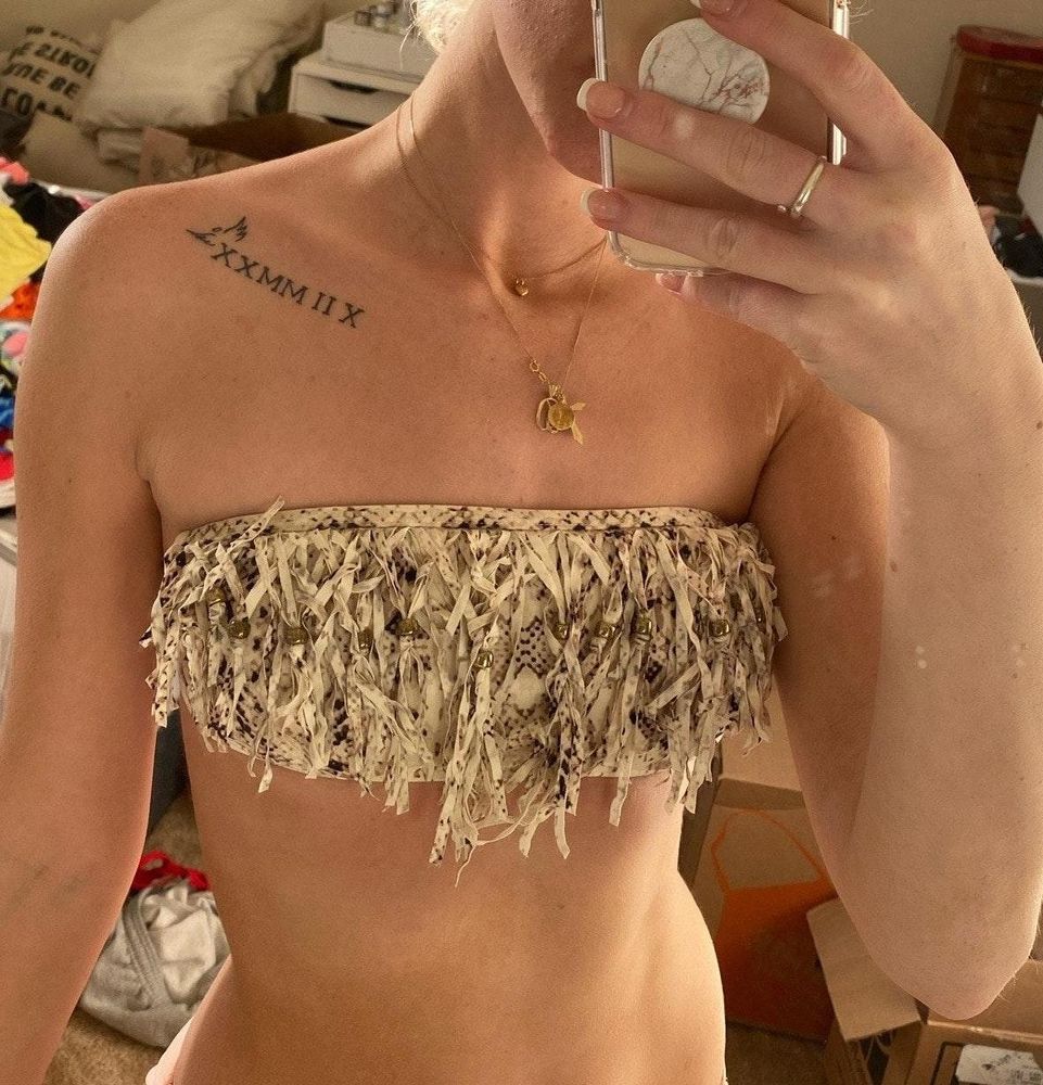 snakeskin bathing suit top