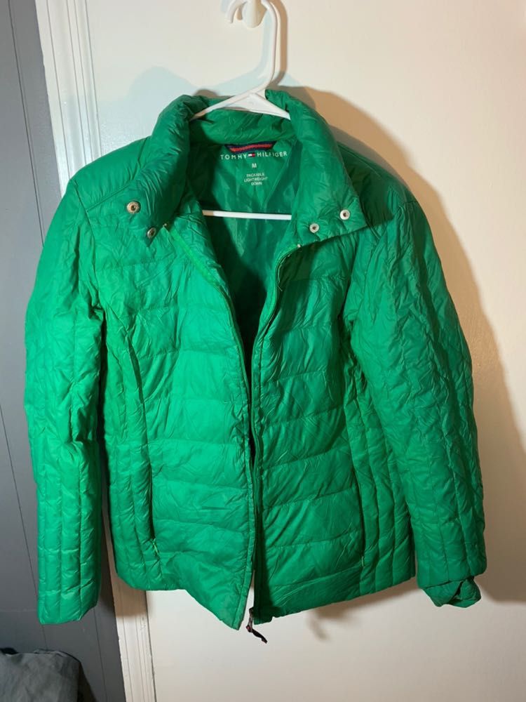 tommy hilfiger puffer jacket green