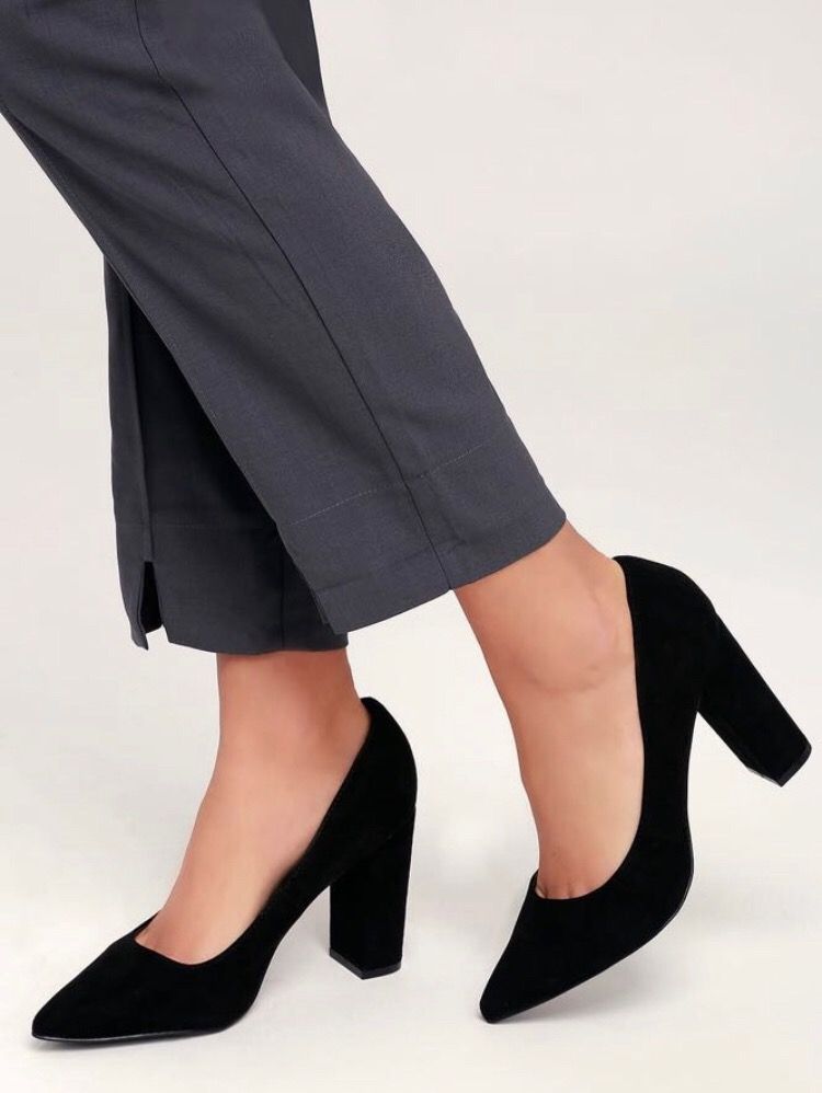 ASOS DESIGN Placid High Block Heels In Black chwssc .zm