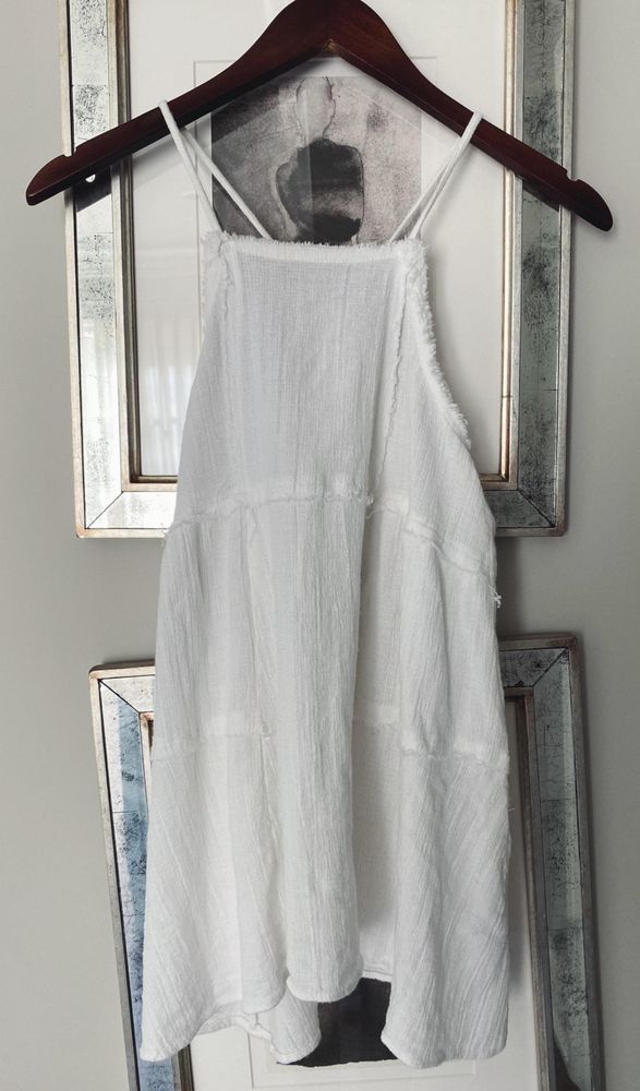 white flowy halter top