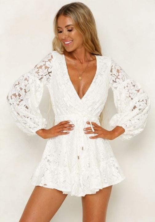 hello molly white lace dress