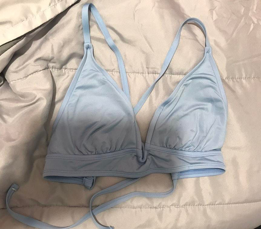 blue bathing suit top