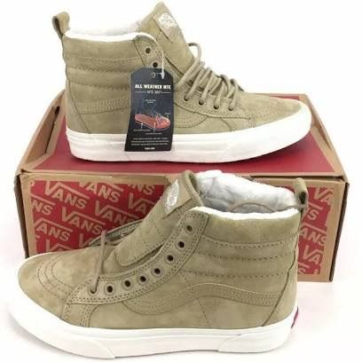 tan vans with fur