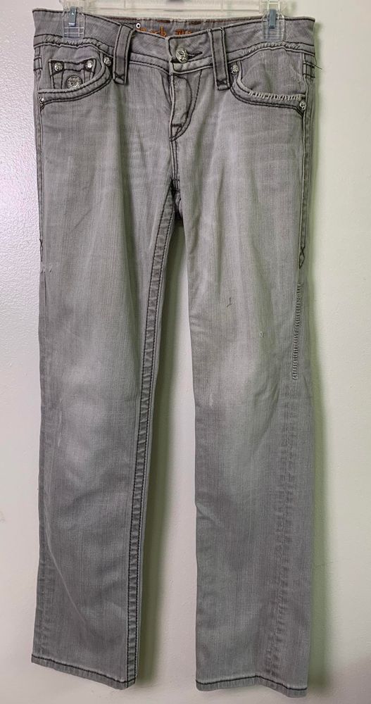 grey rock revival jeans
