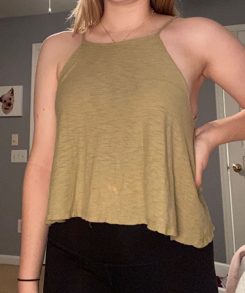 green flowy top