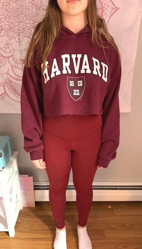 cropped harvard sweatshirt