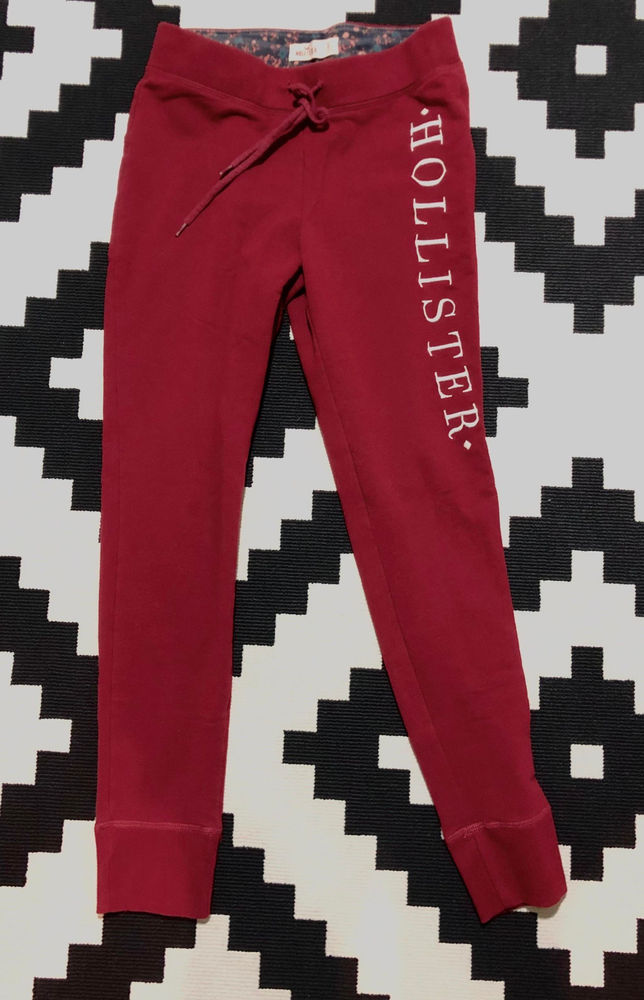 Hollister red joggers | Curtsy