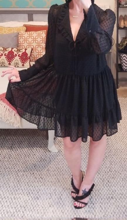 h&m black dress long sleeve