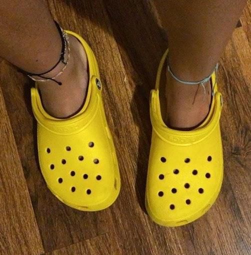 bright yellow crocs