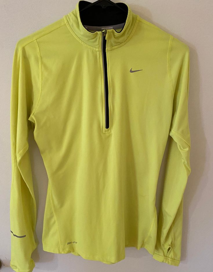 neon yellow nike half zip