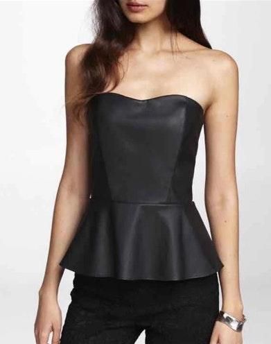 pleather peplum top