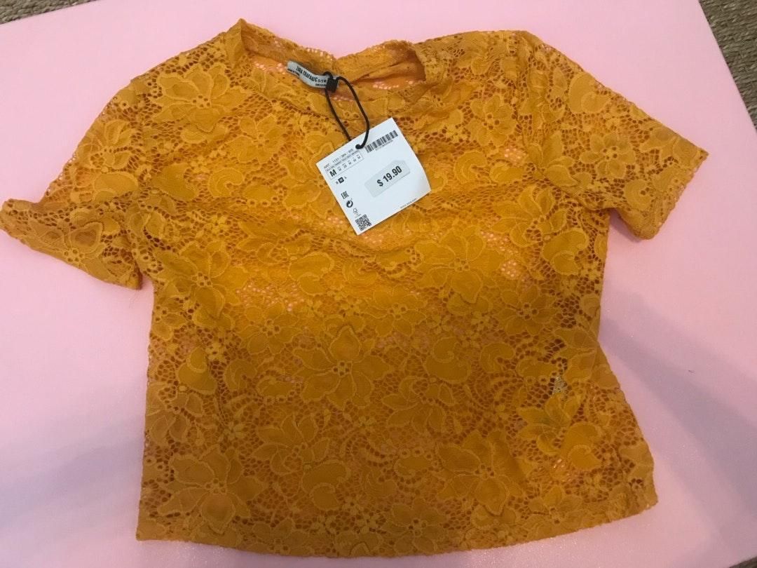 yellow lace top