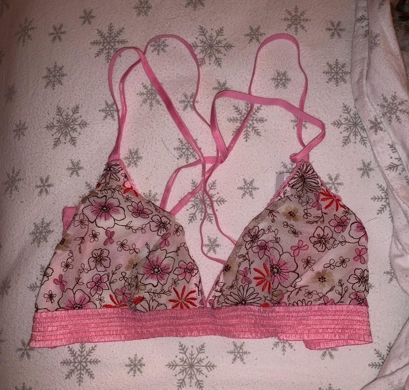 aerie embroidered triangle bralette
